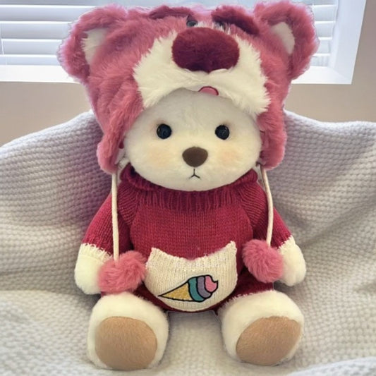 Fluffy Bunny Bear | Handmade Jointed Teddy Bear Gift
